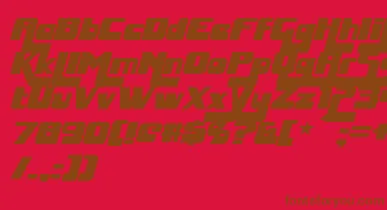 HuggyBearItalic font – Brown Fonts On Red Background