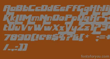 HuggyBearItalic font – Gray Fonts On Brown Background