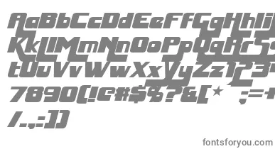 HuggyBearItalic font – Gray Fonts On White Background
