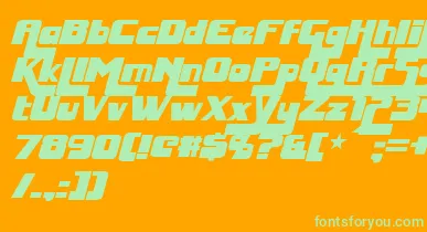 HuggyBearItalic font – Green Fonts On Orange Background