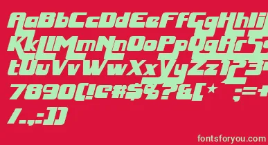 HuggyBearItalic font – Green Fonts On Red Background
