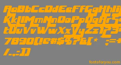 HuggyBearItalic font – Orange Fonts On Gray Background