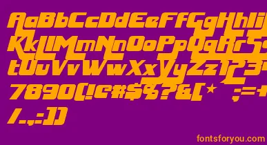 HuggyBearItalic font – Orange Fonts On Purple Background