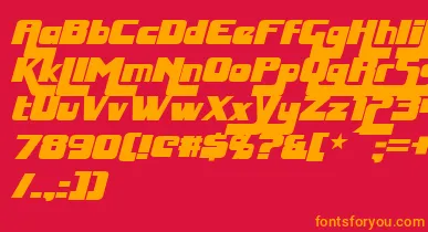 HuggyBearItalic font – Orange Fonts On Red Background