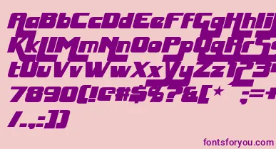 HuggyBearItalic font – Purple Fonts On Pink Background