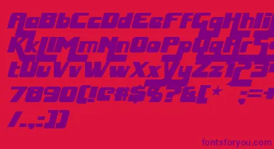 HuggyBearItalic font – Purple Fonts On Red Background