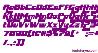 HuggyBearItalic font – Purple Fonts On White Background
