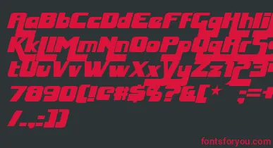 HuggyBearItalic font – Red Fonts On Black Background