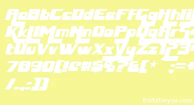 HuggyBearItalic font – White Fonts On Yellow Background