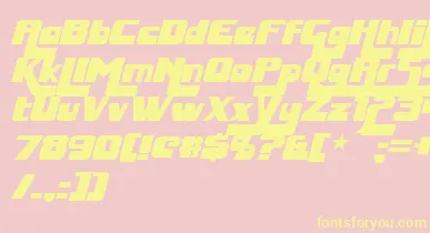 HuggyBearItalic font – Yellow Fonts On Pink Background