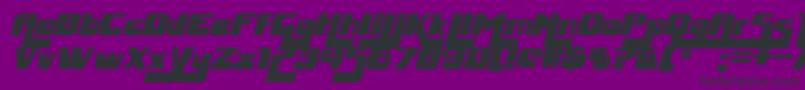 Czcionka HuggyBearItalic – czarne czcionki na fioletowym tle