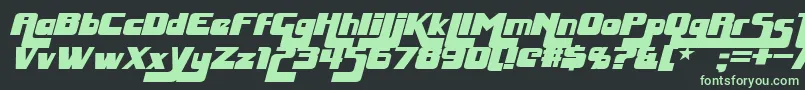 HuggyBearItalic Font – Green Fonts on Black Background