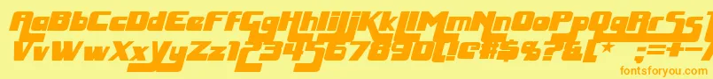 HuggyBearItalic Font – Orange Fonts on Yellow Background