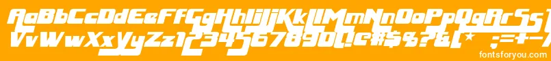 HuggyBearItalic Font – White Fonts on Orange Background