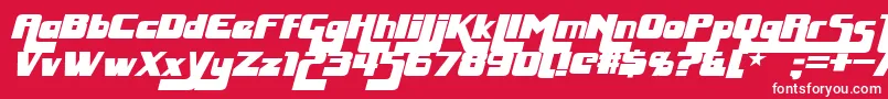 HuggyBearItalic Font – White Fonts on Red Background