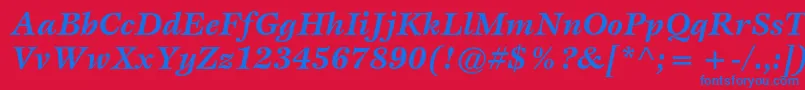 Шрифт EspritstdBolditalic – синие шрифты на красном фоне