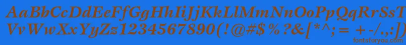 EspritstdBolditalic Font – Brown Fonts on Blue Background