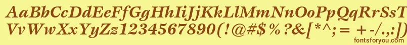 EspritstdBolditalic Font – Brown Fonts on Yellow Background