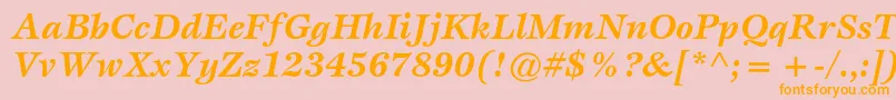 フォントEspritstdBolditalic – オレンジの文字がピンクの背景にあります。