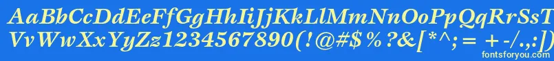 EspritstdBolditalic Font – Yellow Fonts on Blue Background