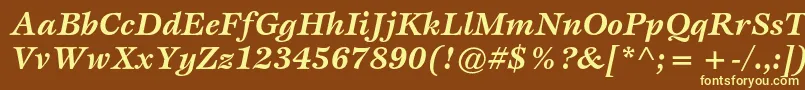 EspritstdBolditalic Font – Yellow Fonts on Brown Background