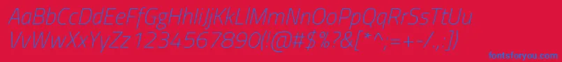 フォントTitilliumwebExtralightitalic – 赤い背景に青い文字