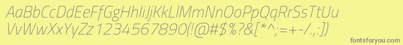 Шрифт TitilliumwebExtralightitalic – серые шрифты на жёлтом фоне