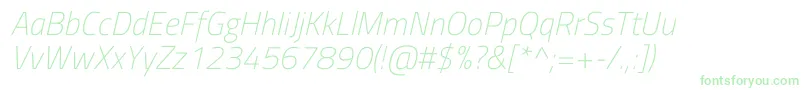 Шрифт TitilliumwebExtralightitalic – зелёные шрифты на белом фоне