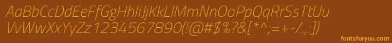 TitilliumwebExtralightitalic Font – Orange Fonts on Brown Background