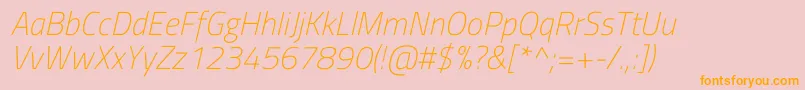 TitilliumwebExtralightitalic-Schriftart – Orangefarbene Schriften auf rosa Hintergrund