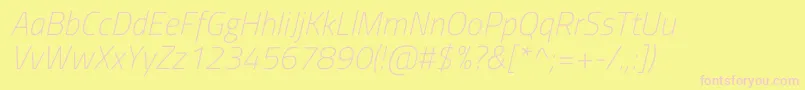 フォントTitilliumwebExtralightitalic – ピンクのフォント、黄色の背景