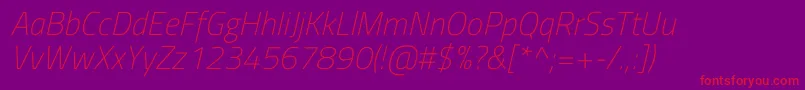 TitilliumwebExtralightitalic Font – Red Fonts on Purple Background