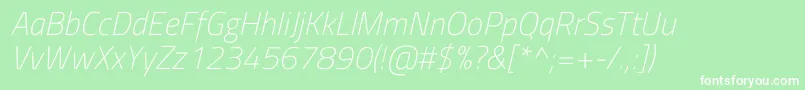 TitilliumwebExtralightitalic-Schriftart – Weiße Schriften auf grünem Hintergrund