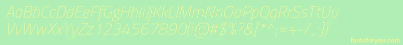 Шрифт TitilliumwebExtralightitalic – жёлтые шрифты на зелёном фоне
