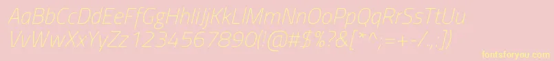 TitilliumwebExtralightitalic Font – Yellow Fonts on Pink Background