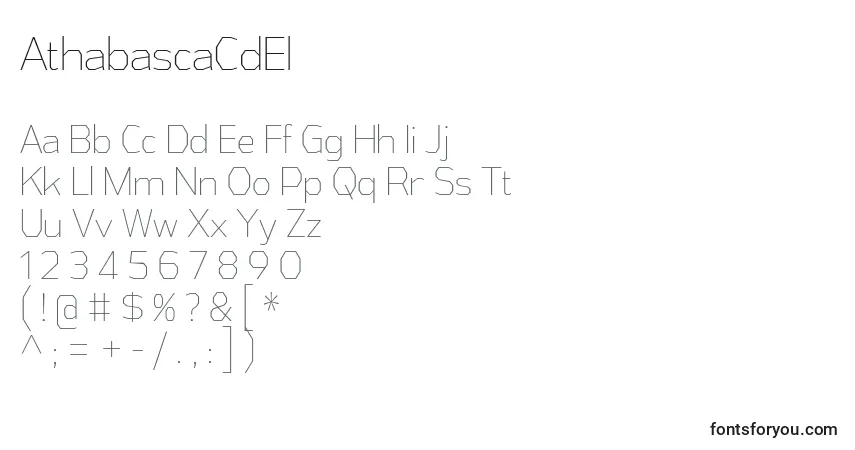 Шрифт AthabascaCdEl – алфавит, цифры, специальные символы