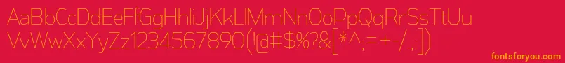 AthabascaCdEl Font – Orange Fonts on Red Background