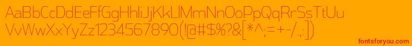 AthabascaCdEl-Schriftart – Rote Schriften auf orangefarbenem Hintergrund