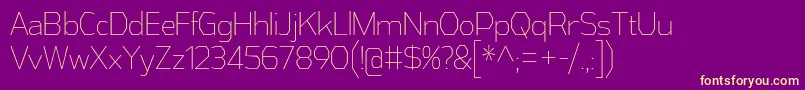 AthabascaCdEl Font – Yellow Fonts on Purple Background
