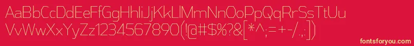 AthabascaCdEl Font – Yellow Fonts on Red Background