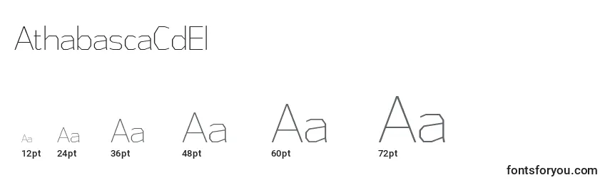 AthabascaCdEl Font Sizes