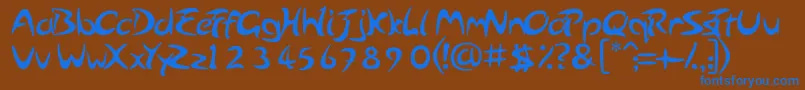 フォントArabolical – 茶色の背景に青い文字