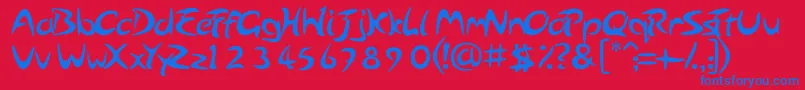 Arabolical Font – Blue Fonts on Red Background