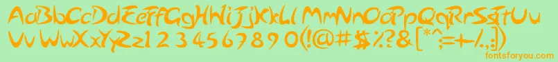 Arabolical Font – Orange Fonts on Green Background