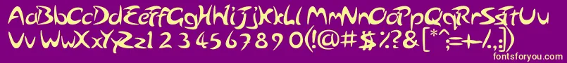 Arabolical Font – Yellow Fonts on Purple Background