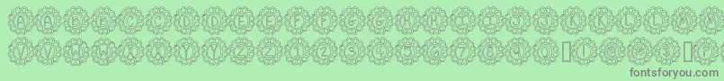 FlowerPowerHollow Font – Gray Fonts on Green Background