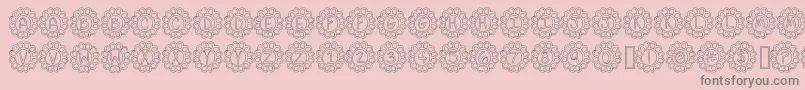 FlowerPowerHollow Font – Gray Fonts on Pink Background