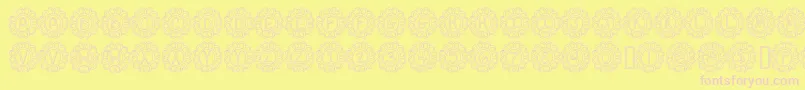 FlowerPowerHollow Font – Pink Fonts on Yellow Background