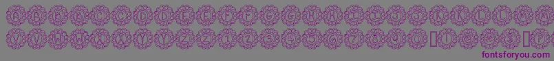 フォントFlowerPowerHollow – 紫色のフォント、灰色の背景