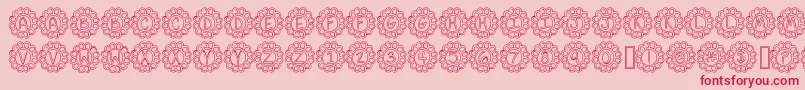 FlowerPowerHollow Font – Red Fonts on Pink Background